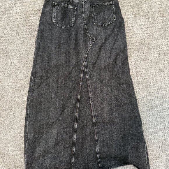 Dressed in LALA Asymmetrical Black Denim Skirt - Picture 4 of 8